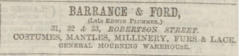 Barrance & Ford Advert 1883